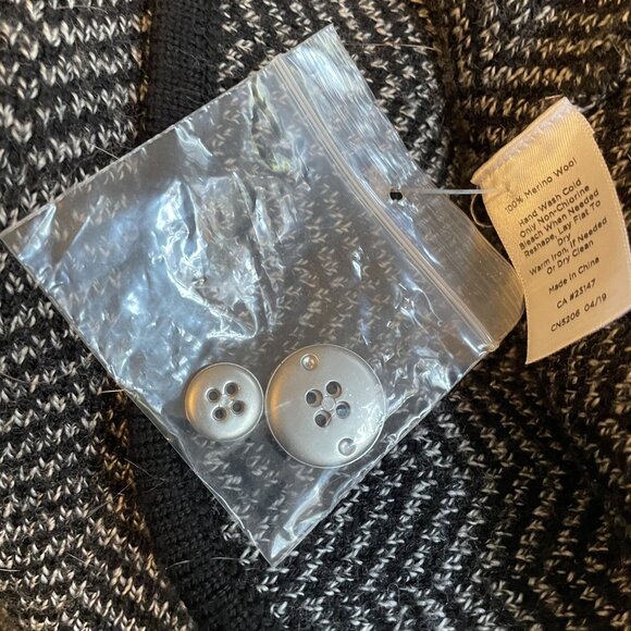 Talbots Black & White Merino Wool Plus Petite Herringbone Blazer Jacket Size 3XP - Picture 7 of 7